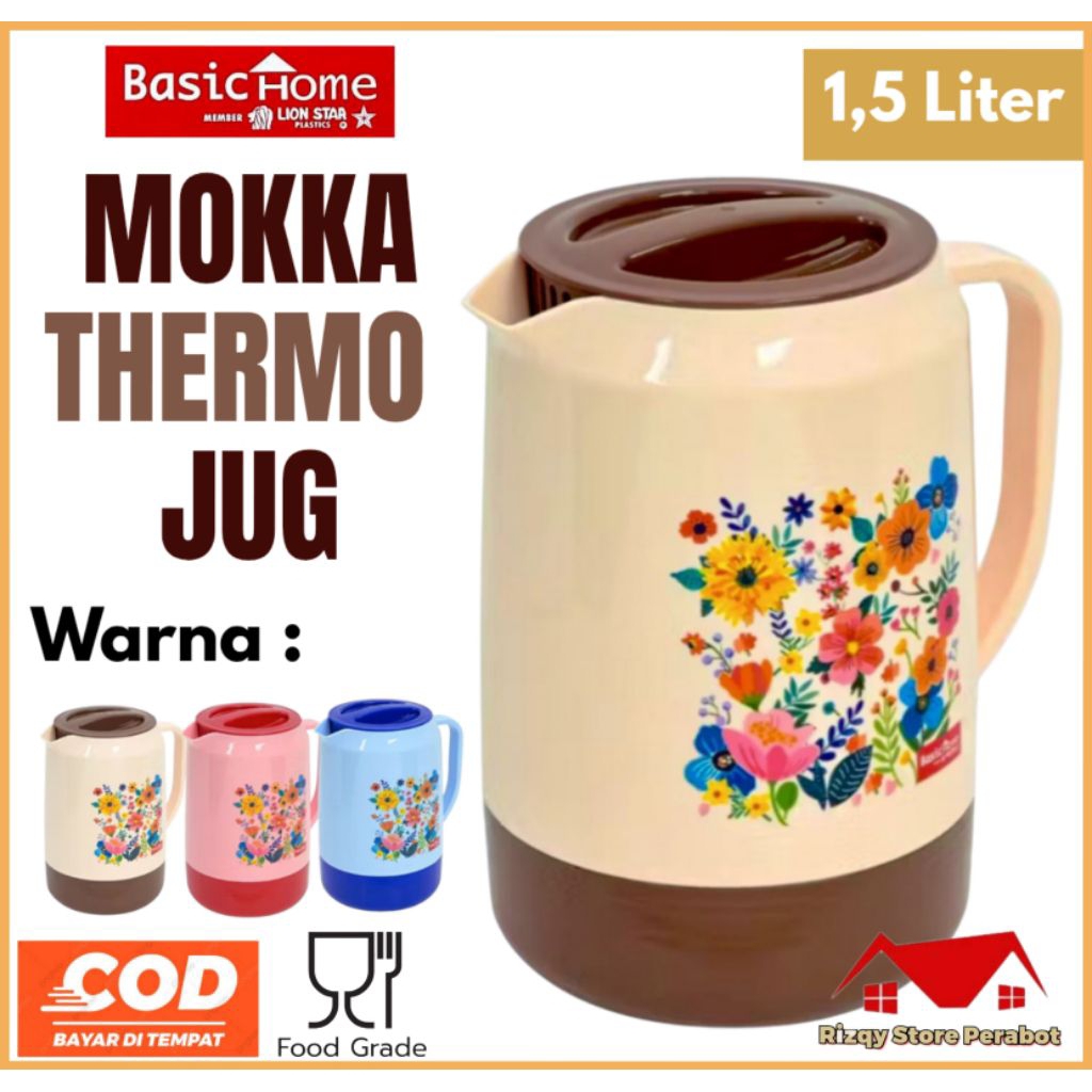 Teko Panas Dingin Lion Star 1,5 Liter/ Mokka Thermo Jug Basic Home Lion Star / Teko Panas Dingin Mot