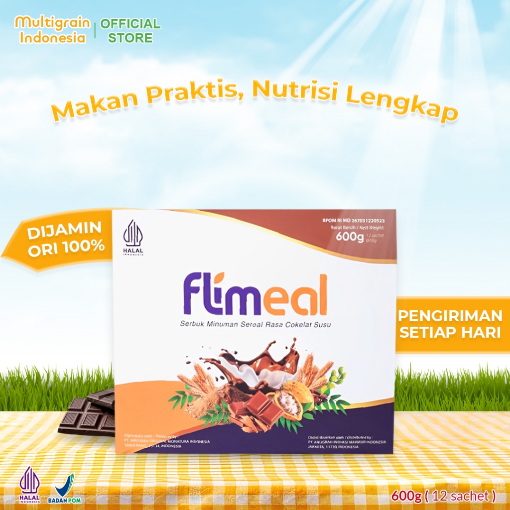 

Flimeal (Meal Replacement) - 1 Box (isi 12 sachet) - Coklat Susu