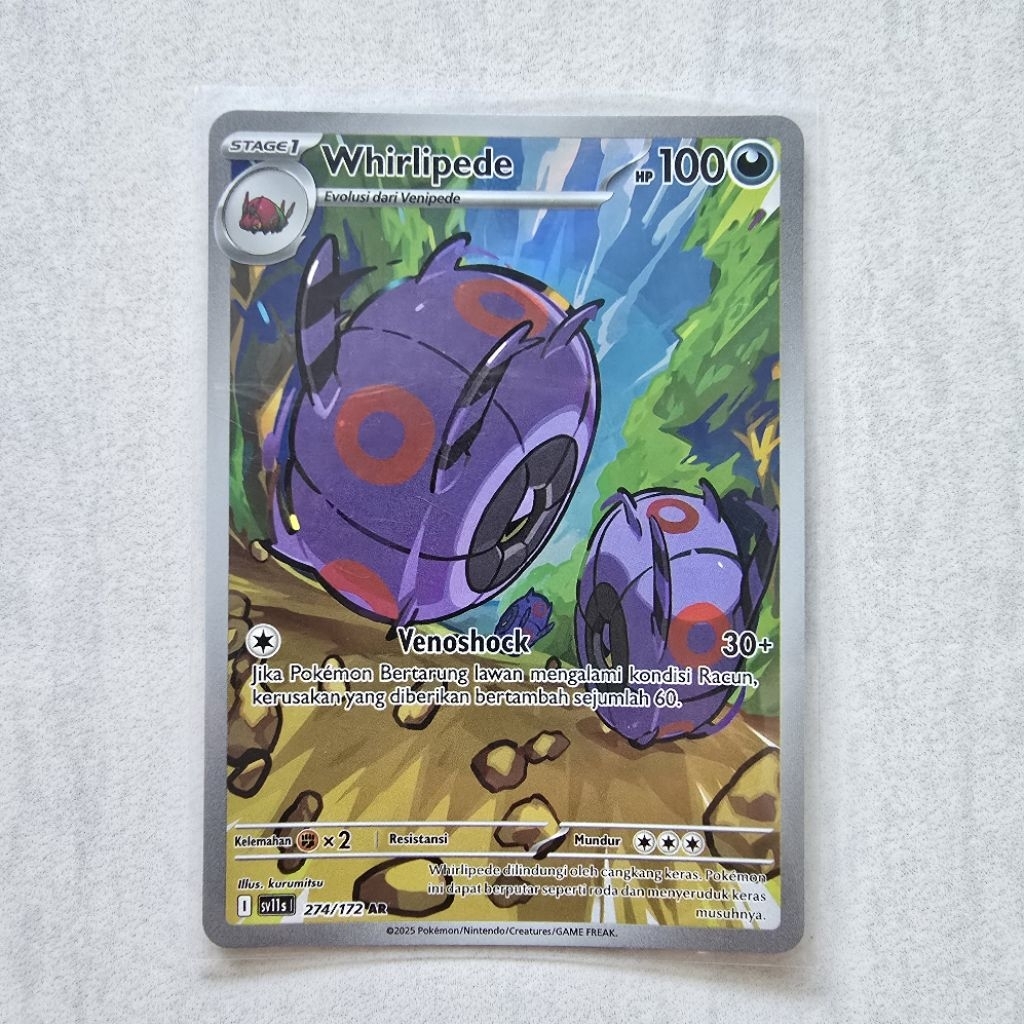 Whirlipede AR Seri Hitam Putih sv11s 274/172 - Kartu Pokemon TCG Indonesia