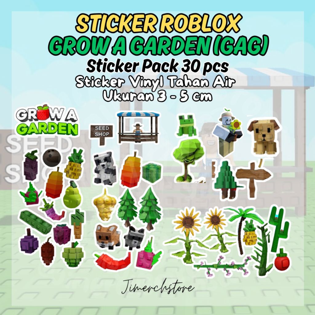 

STICKER ROBLOX GAG GROW A GARDEN ROSBLOK 30 pcs Stiker Pack set