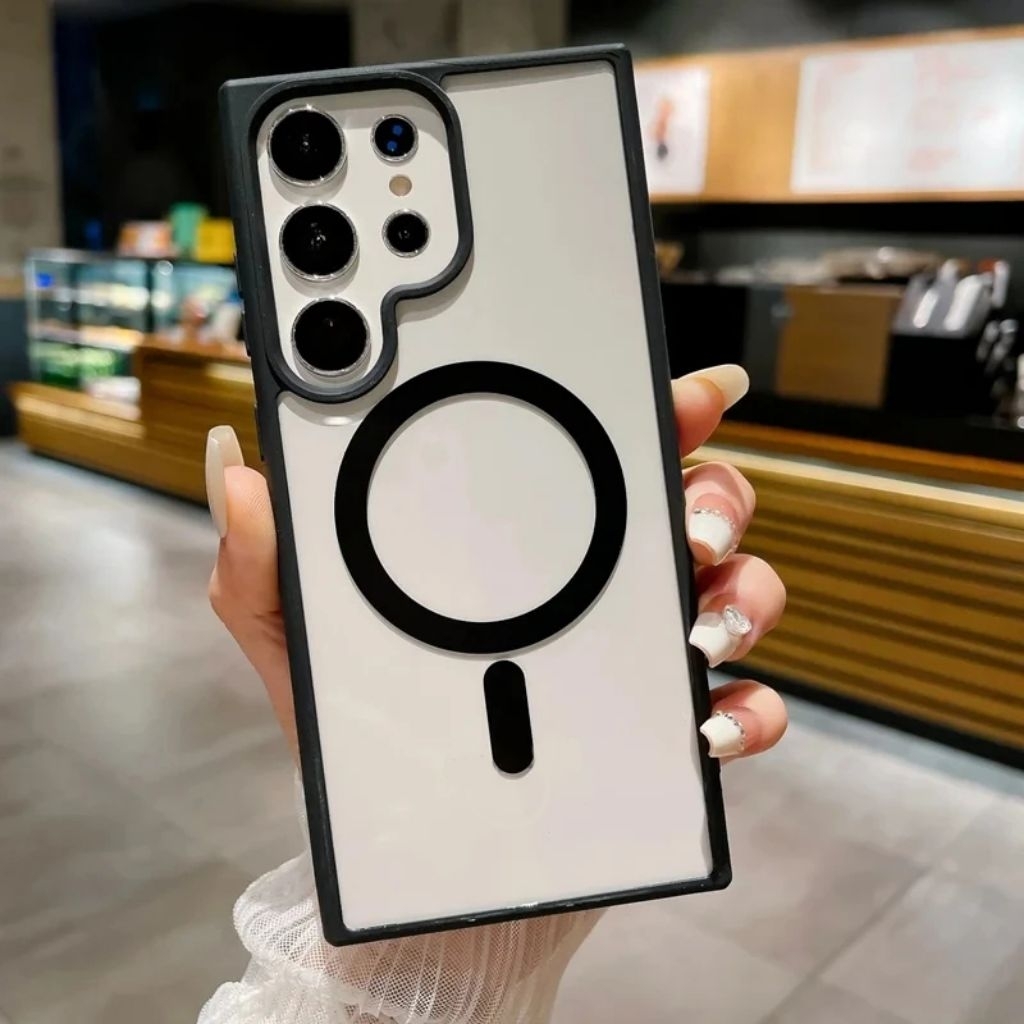 Case Samsung Magsafe Black Clear Magnetic Case Samsung A23 Samsung A25 Samsung A26 Samsung A35 Samsu