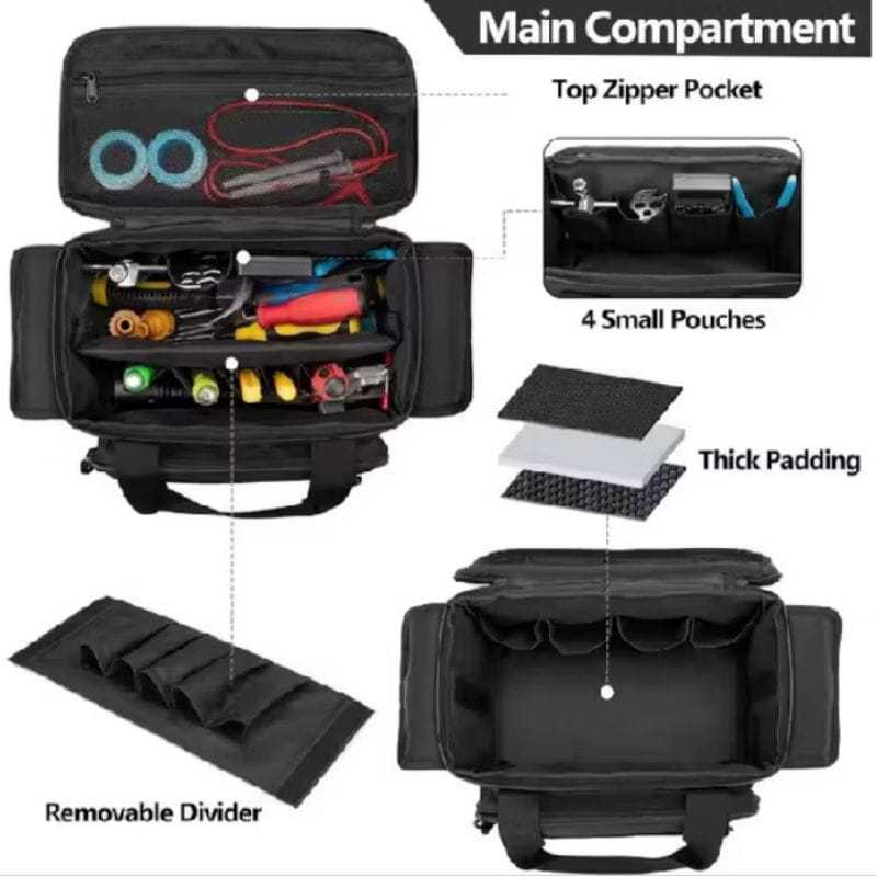 Tas Alat Kerja Listrik Multifungsi 2-in-1 Tas Tukang Mekanik Tas PLN