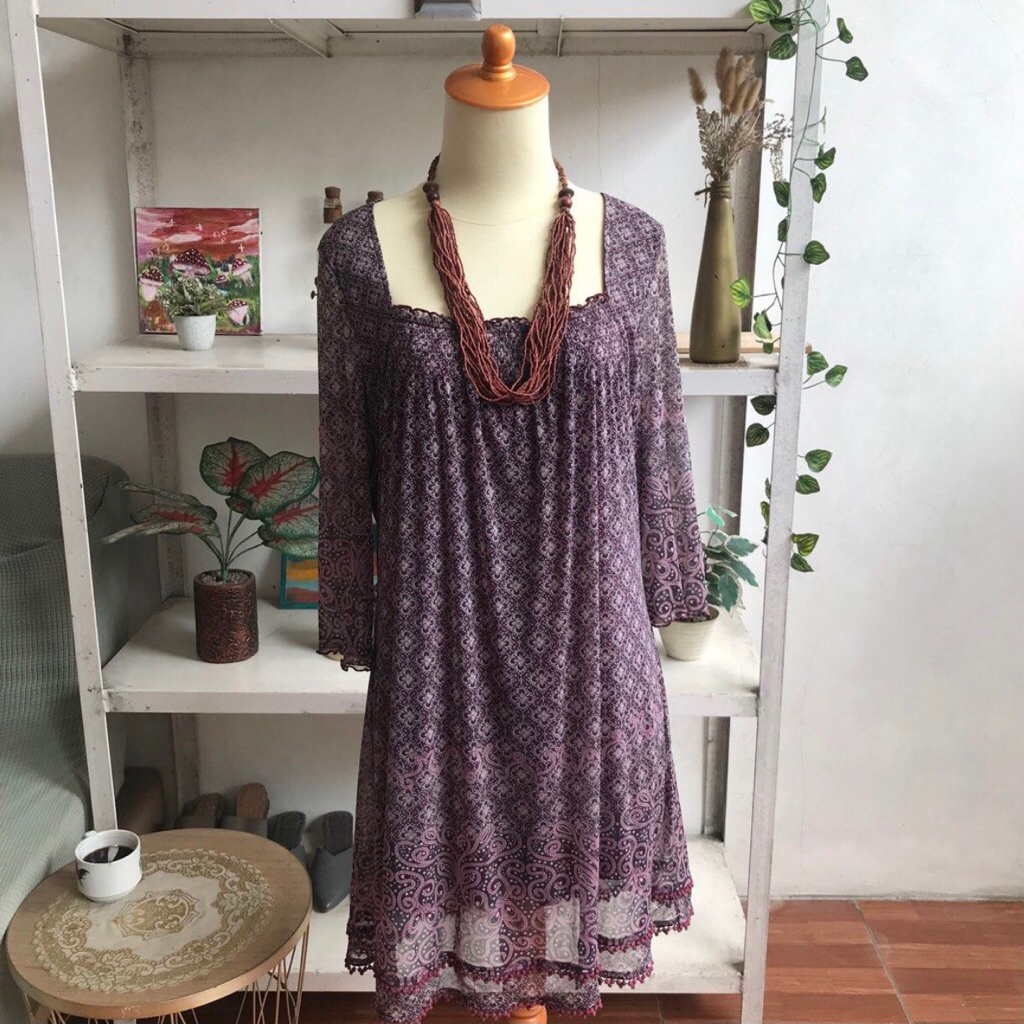 Mididress Tom tailor motif batik bahan sifon