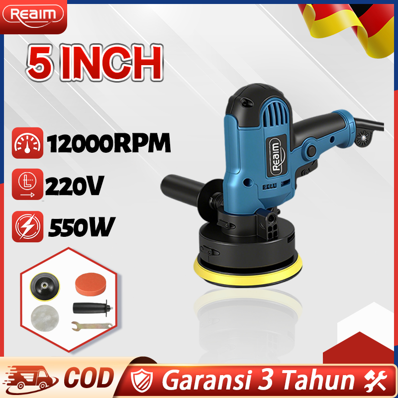 REAIM Mesin Poles Mobil Alat Poles Motor Kecil Alat Poles Motor Alat Poles Cat Mobil Mesin Polisher 