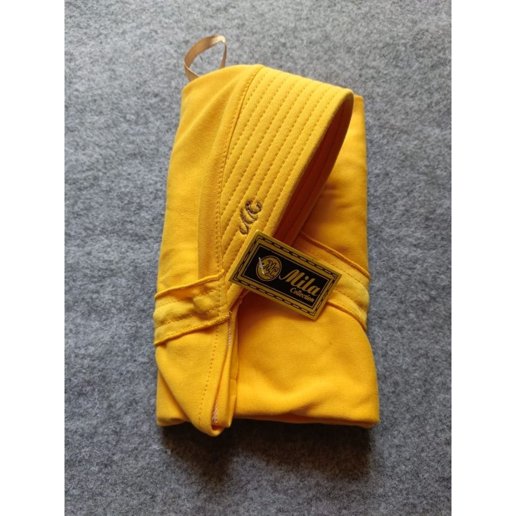 KERUDUNG SERUT MODEL RABBANI  ( Warna Kuning Kunyit )