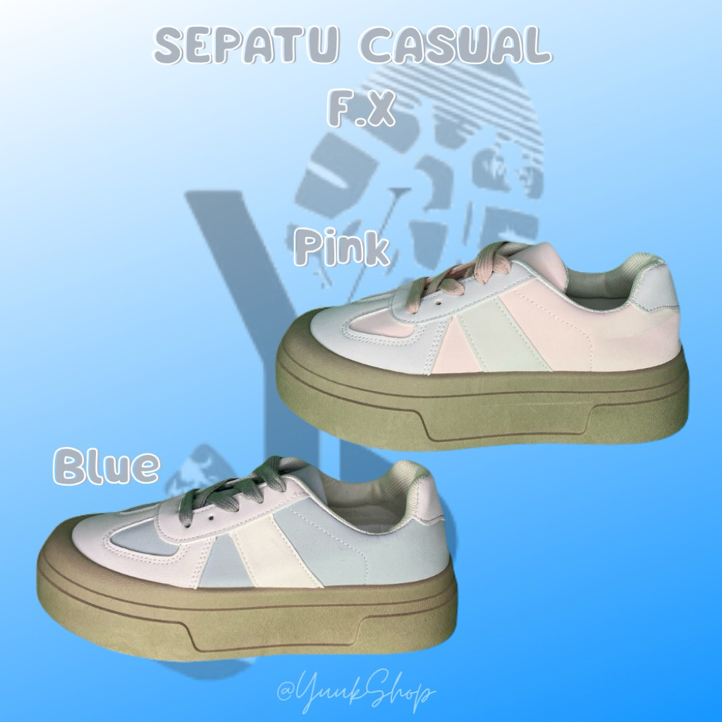 [READY] SEPATU CASUAL KOREA UNISEX BIRU & PINK