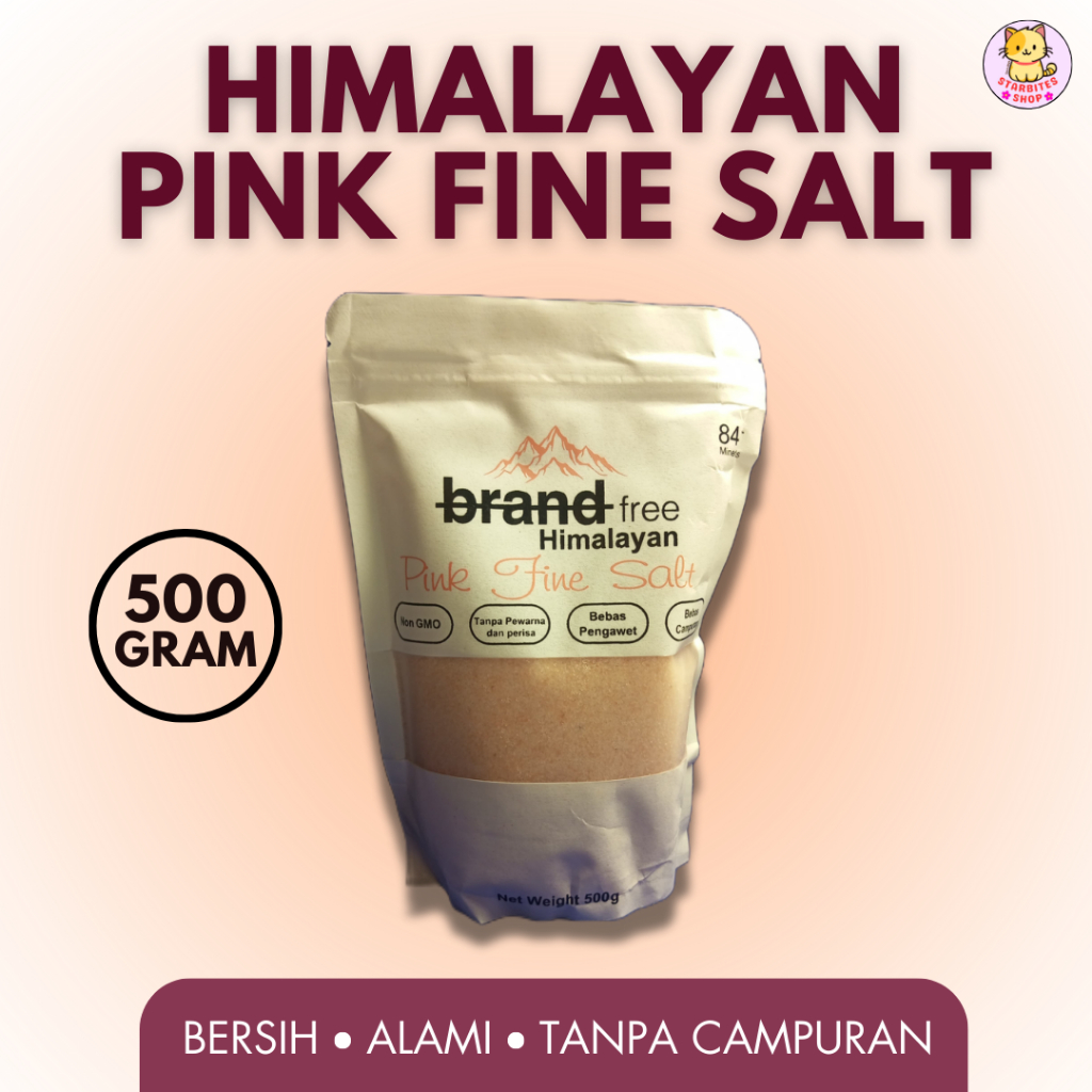 

[GRATIS ONGKIR] 500g BRAND FREE GARAM PINK HIMALAYA SEHAT BERYODIUM HALAL || HIMALAYAN FINE PINK SALT