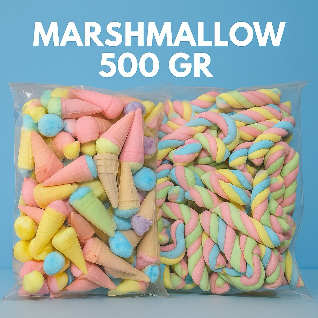 

Marsmallow 500 gr marshmallow susu Marshmellow manis snack anak es krim kepang twist ulir 500 gram