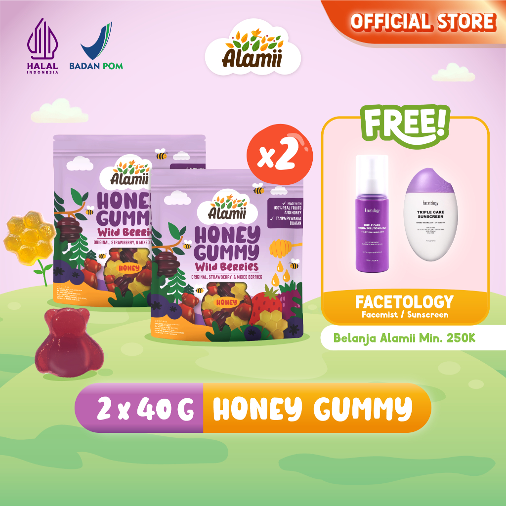 

Alamii Honey Gummy - Wild Berries (Pack of 2 x 40G)