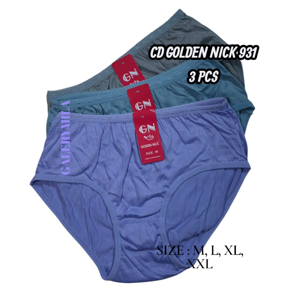 JUAL 3 PCS CELANA DALAM WANITA GOLDEN NICK 931 M, L, XL, XXL / CD WANITA GOLDEN NICK / CELANA DALAM