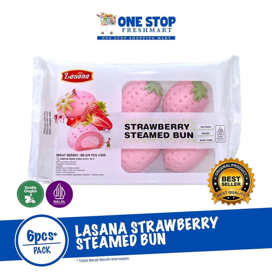

INSTAN LASANA STRAWBERRY STEAMED BUN ISI 6PCS