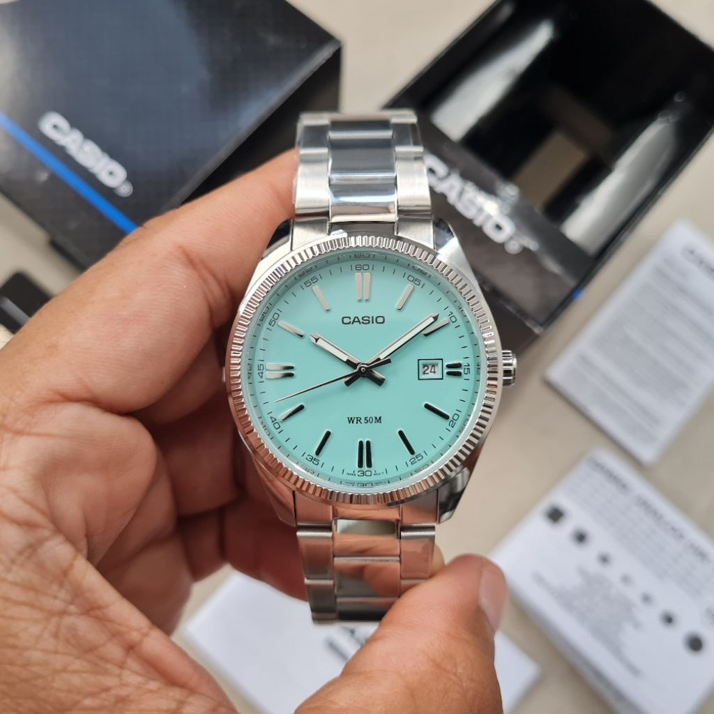 Casio MTP-1302PD Light Blue Tiffany Dial