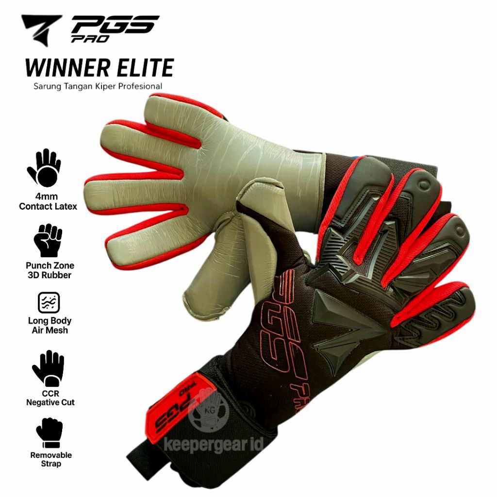 Pgs Pro winner elite red black series sarung tangan kiper pgs pro original