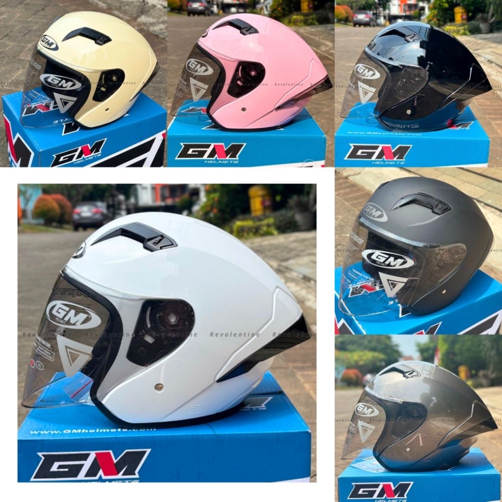 GM G2 SOLID ORIGINAL | ALL VARIANT | HELM MOTOR HALF FACE GM GII POLOS SEMUA VARIASI SNI ORI