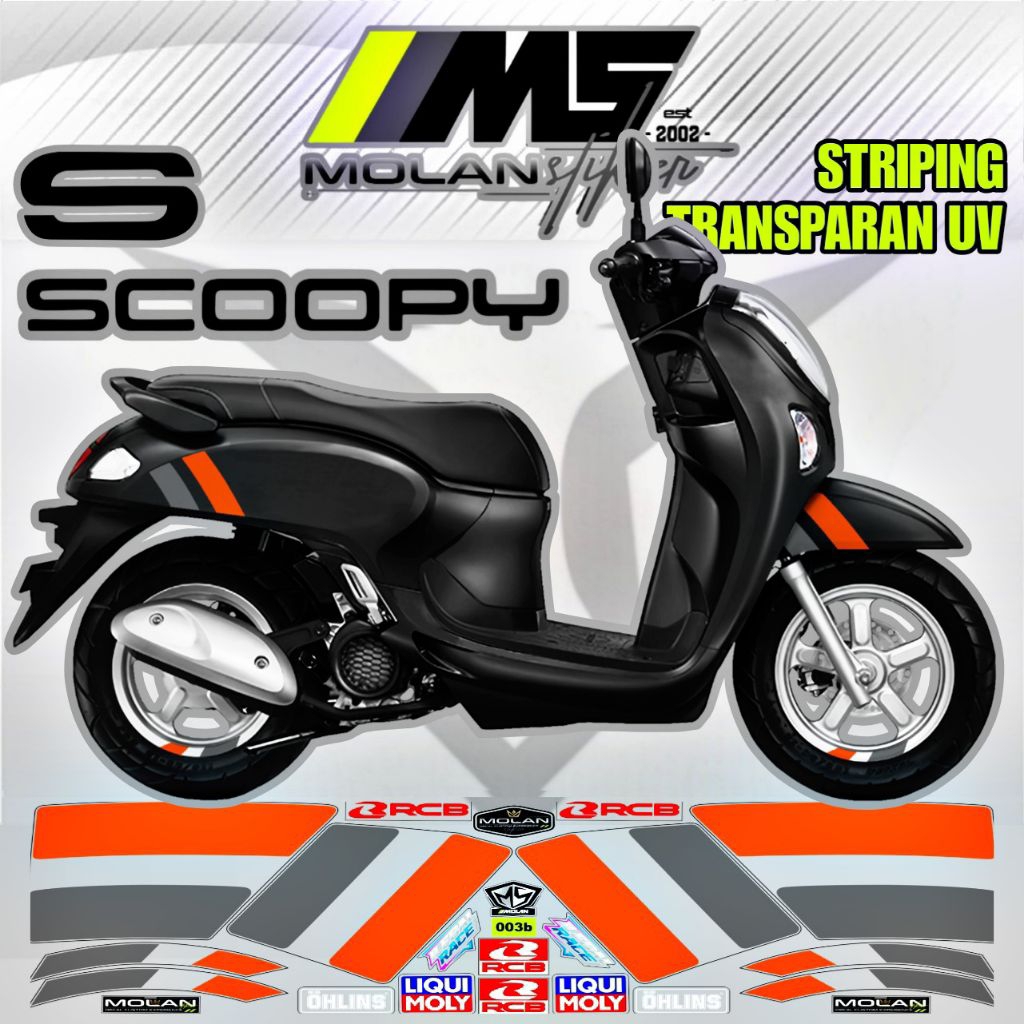 Decal Sticker Striping Variasi Transparan Uv Honda Scoopy New Scoopy Scoopy Karbu Gen 1 Scoopy Fi Ge