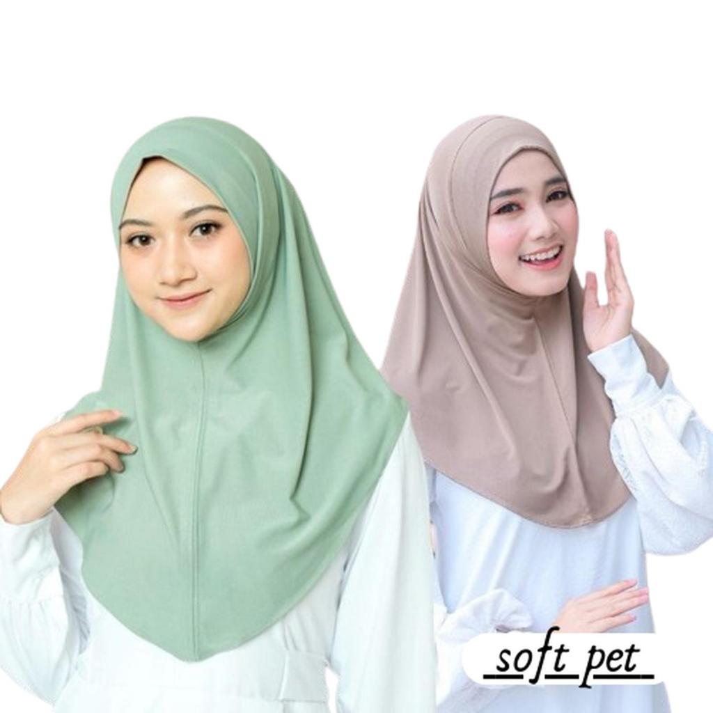 Hijab Bergo Malaysia Jersey Premium /Jilbab Malaysia Soft Pet