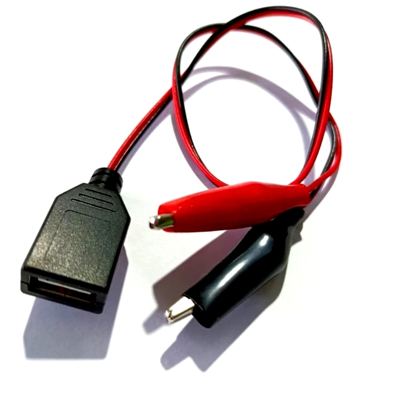 Soket USB Adapter USB to Aligator Clip 50 cm / capit Buaya Male or Female
