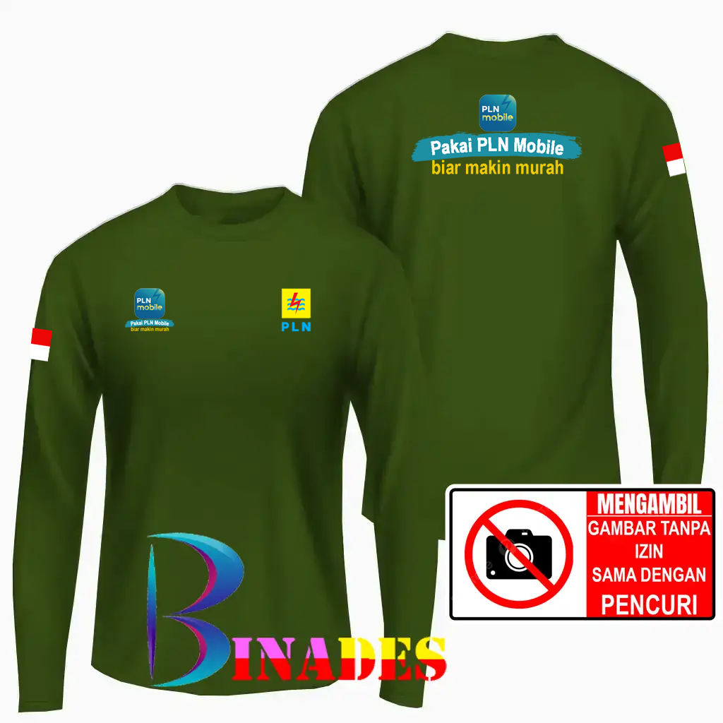 Jual Kaos - baju Model Tshirts - PLN MOBILE - Pakai PLN Mobile - biar makin murah BINADES