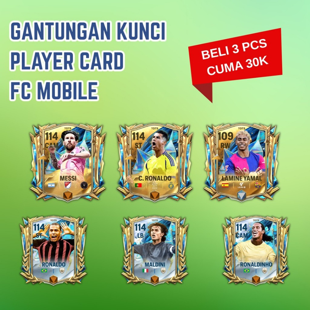 [PROMO] Gantungan Kunci FC Mobile Akrilik Pemain Bola Aksesoris