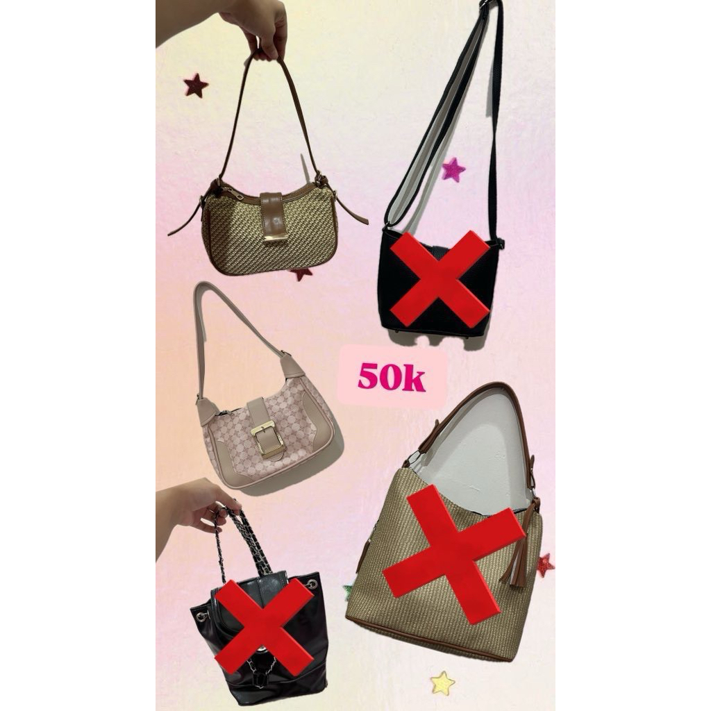 pl tas ketek coklat dan pink masih baru