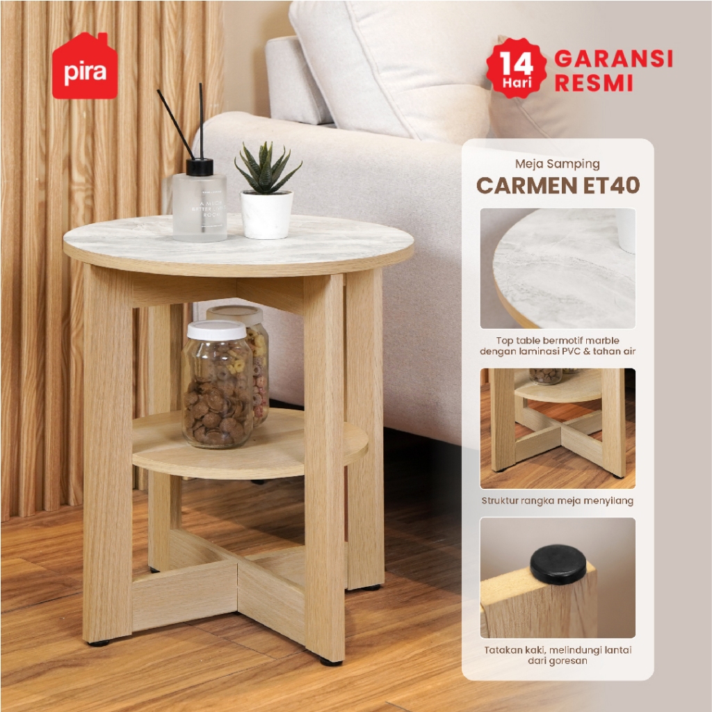 PIRA -  CARMEN ET40 Meja Samping / Meja Tamu / Meja Kopi / Meja Sudut / Meja Nakas / Meja Kecil
