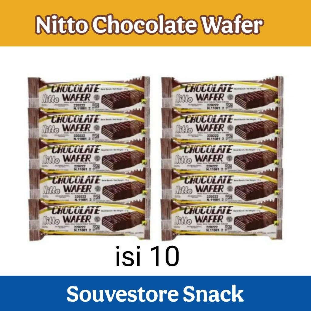 

Nitto Wafer Cokelat isi 15 Nissin wafer nitto