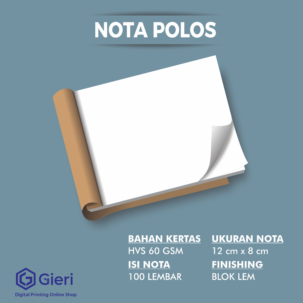 

Nota Polos / Nota Polos Ukuran 12 x 8 / Nota Polos Isi 100 lembar