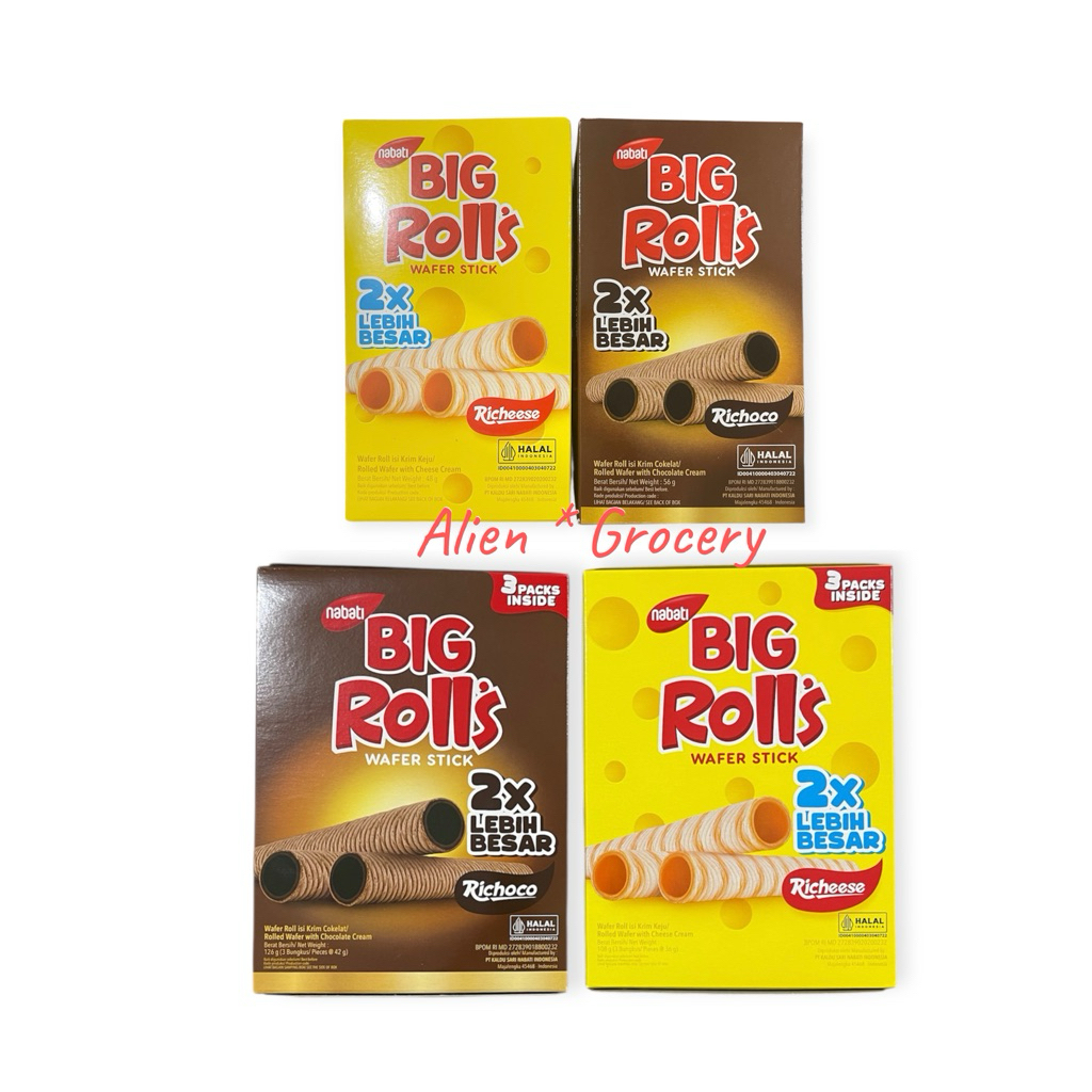 

NABATI BIG ROLLS Roll Wafer Stick Chocolate Coklat Cheese Keju