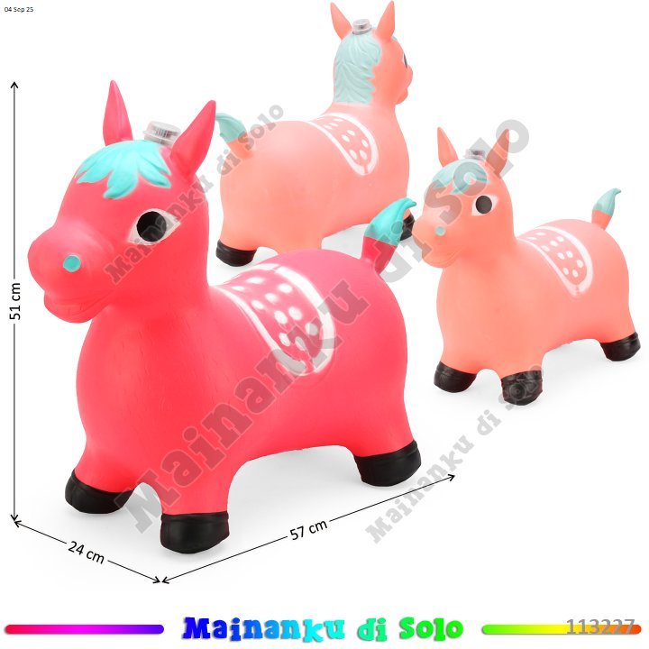 [Mainanku] Tunggangan Binatang Karet Musik Baterai Operation Lampu KUDA 228 Mainan Anak