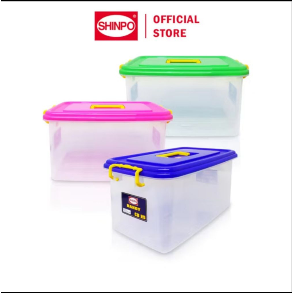 CONTAINER BOX SHINPO 25LITER HANDY CB25. KOTAK PENYIMPANAN SHINPO CB25. KOTAK HANDY. KOTAK PLASTIK T