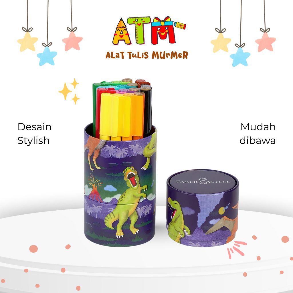 

Connector Pen Tin Dino/Spidol Faber Castell/Connector Pen Set 20 Dino Tin Faber Castell