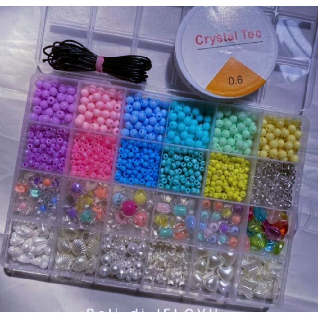 Bisa COD Manik-manik Benang manik Perhiasan tangan Manik Manik Set Aesthetic Lengkap Tali | Mainan A