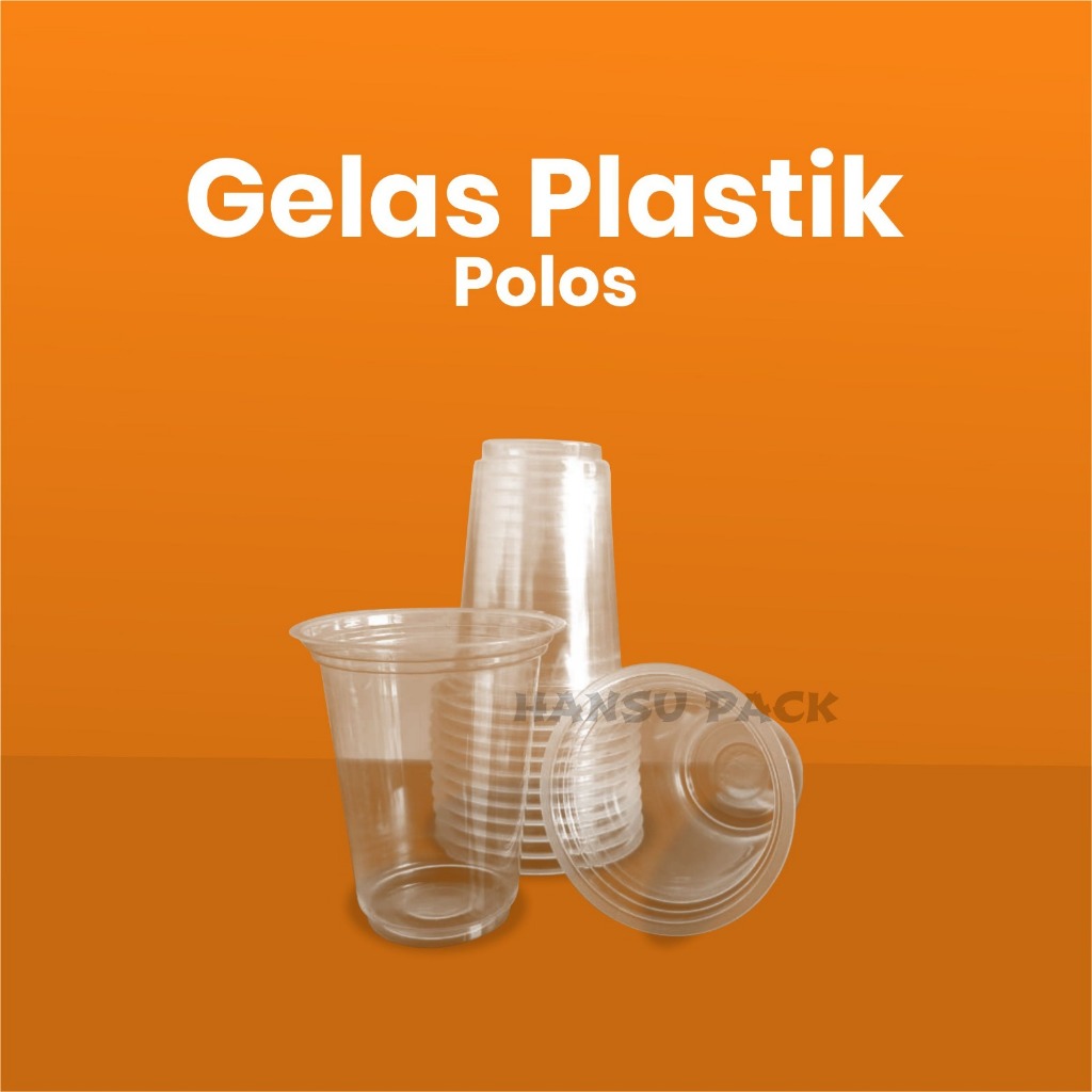 Gelas Plastik Polos Starindo/SJP 10oz 12oz 14oz 16oz Tebal 5 Gram Gelas Pop Ice