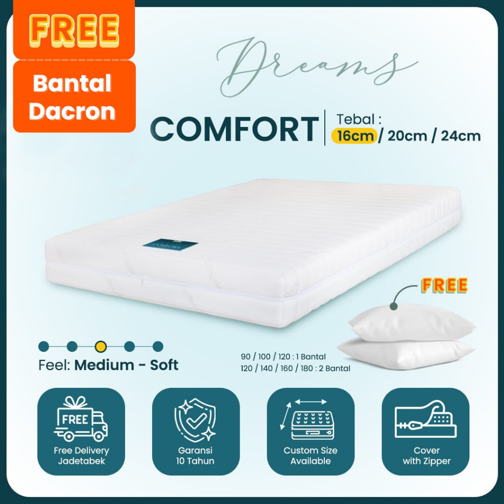 Kasur Latex Dreams Comfort 16cm - Medium Soft