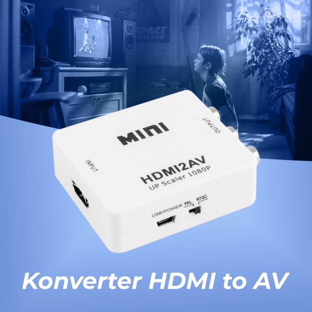 Konverter HDMI KE AV RCA mini Converter Adaptor HDMI ke AV RCA 1080P