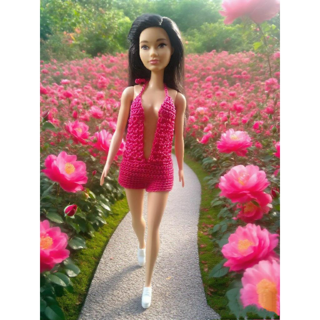 baju rajut untuk boneka Barbie