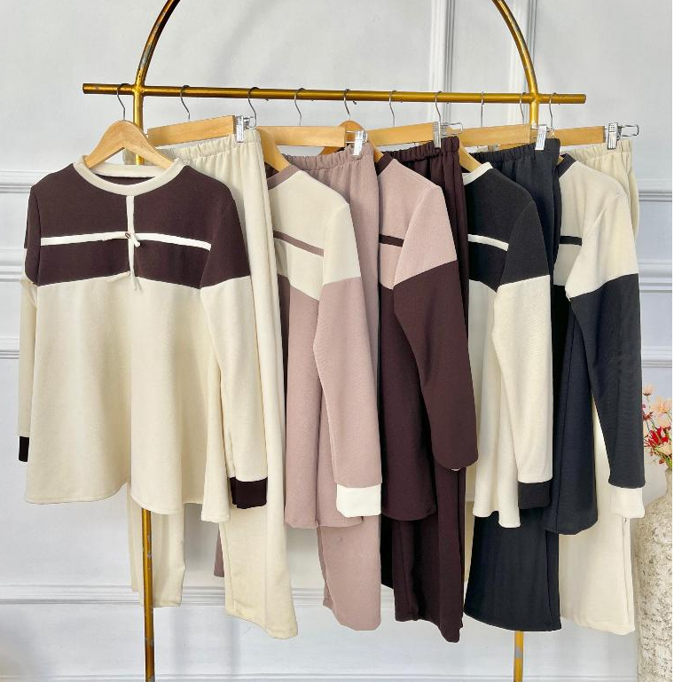 Beautyhijab - DAISY Setelan celana soft knit wanita jumbo kekinian oneset korean style remaja dewasa