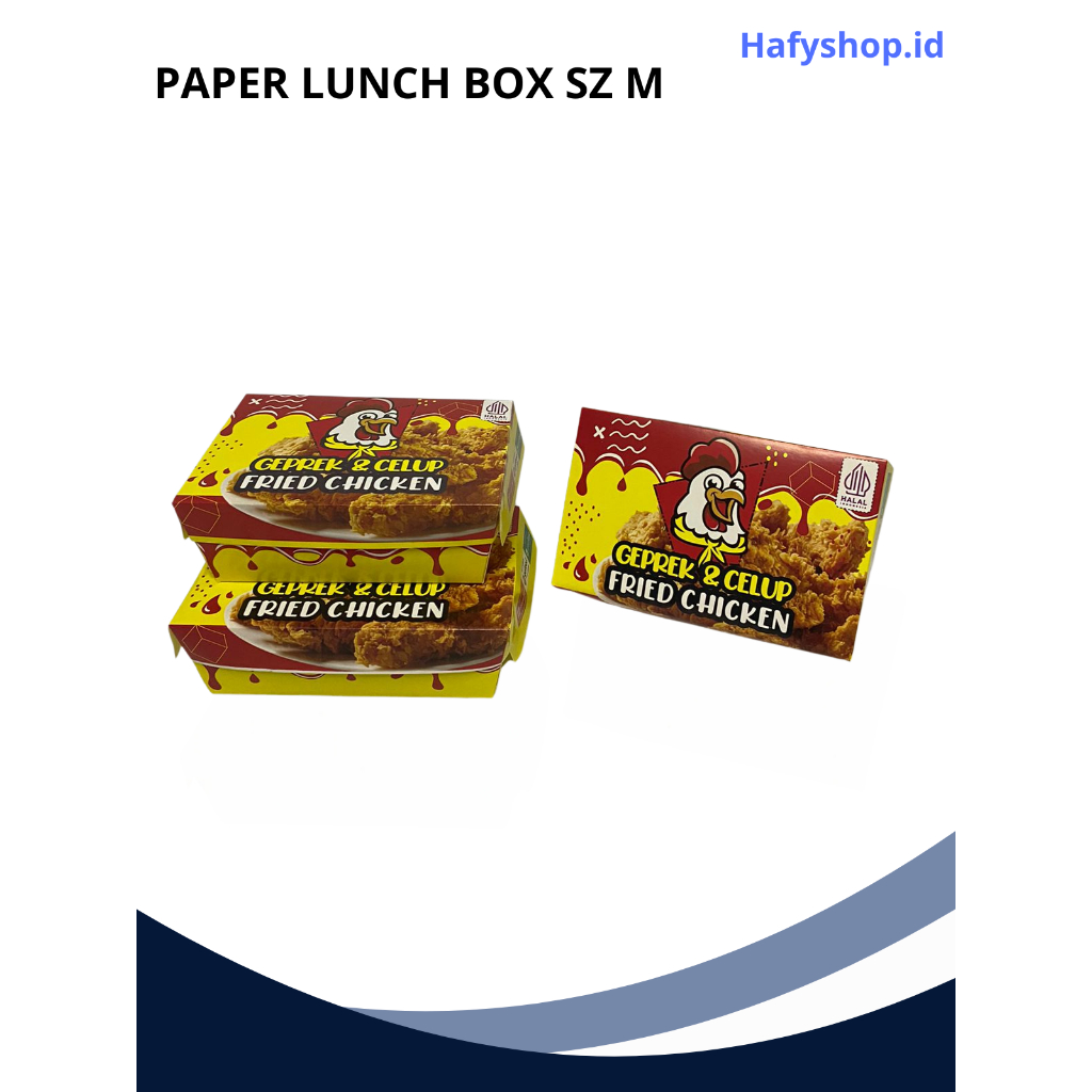 SIZE M isi 100 IVORY Laminasi Paper Lunch Box Ayam Celup Fried Chicken Dkriuk