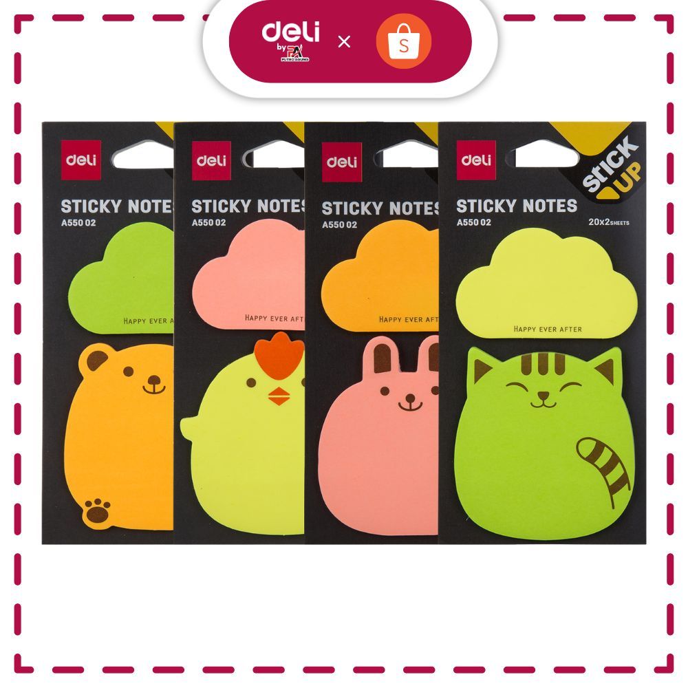 

Deli Memo tempel Fancy Sticky Notes 76×76mm 3'' EA55002