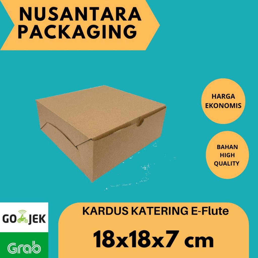 

KARDUS KATERING 18x18x7 / KOTAK MAKANAN / BOX KARTON CORUGATED DIE CUT E-FLUTE / KUE CAKE