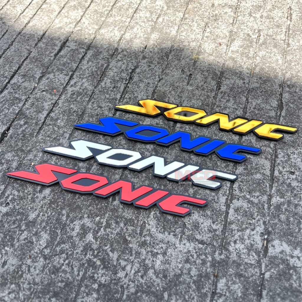 EMBLEM TULISAN MOTOR SONIC LOGO BODY TIMBUL STIKER SONIC 150R 3D 2PCS AKRILIK EMBLEM HONDA SONIC 150