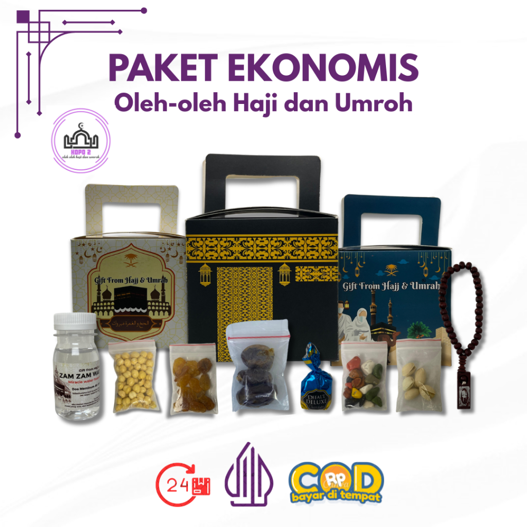 

Paket 100Pcs Ekonomis Tasbih Oleh-oleh Haji dan Umroh isi Air Zamzam / Dus Ka'bah