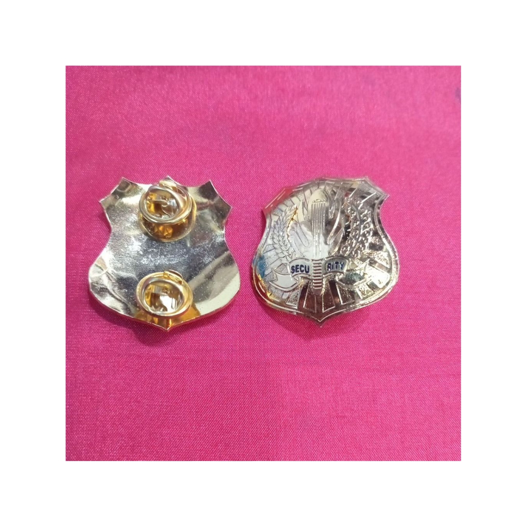 pin dada SECURITY....pin dada security bahan kuningan