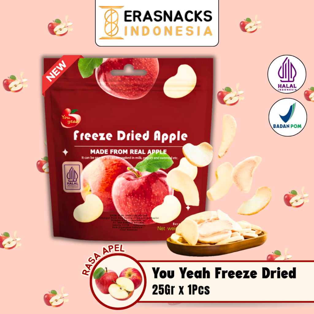 

YOU YEAH FREEZE DRIED APPLE CRISPY | SNACK CEMILAN BUAH APEL ASLI YANG DIKERINGKAN