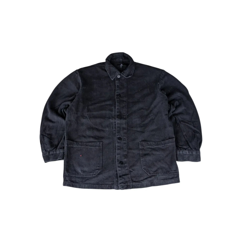 VASTIC KOREA - Jaket Chore Jeans Jaket Chore Denim Jaket Outer Denim Hitam Size L