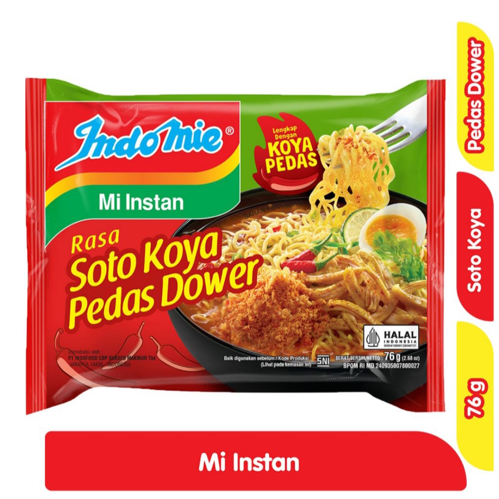 

Indomie Mi Instan Soto Koya Pedas Dower 76 g
