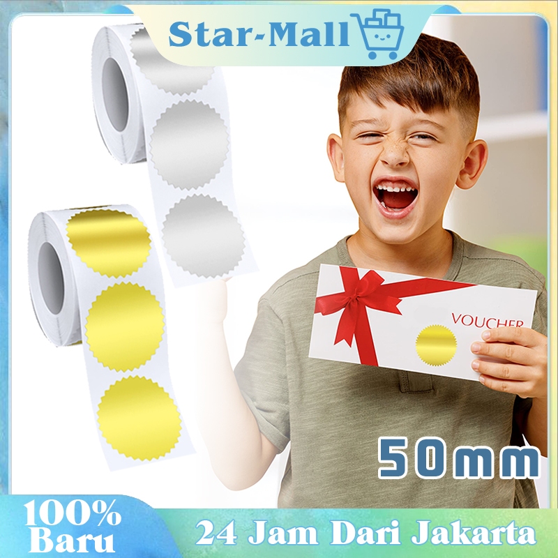 250Pcs Stiker Holographic Seal Sticker Stempel Seal Press Emboss Sticker Sticker Emboss Stamp