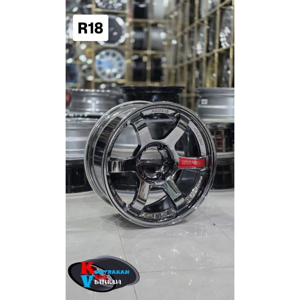 Velg Volk Rays TE37 R18 Black Chrome ( Pajero Fortuner Dll)