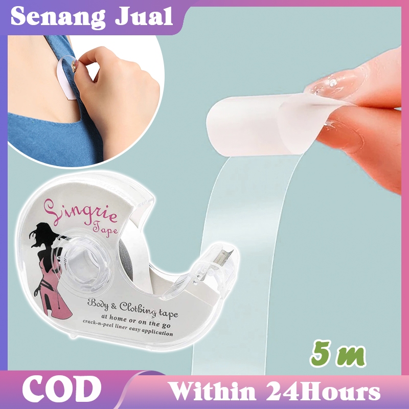 5M Double Tape Invisible Body Tape Dress Dan Lingerie Tape Selotip Baju