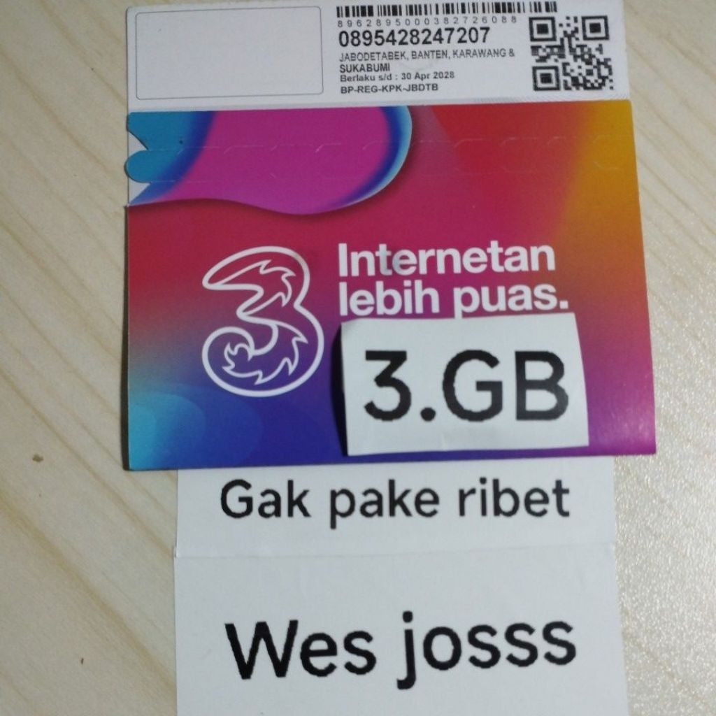 kartu tri kuota 3gb